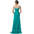 Grace Karin Dark Turquoise Chiffon Evening Gown Luxo Long Sweetheart Vestido formal Evening Sequins Vestido CL007571-1